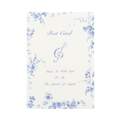 フロンティア はがき箋 葉書箋 ポストカード 2柄 10枚綴 H148xW100mm かわいい おしゃれ 季節 挨拶状 メッセージ MUSIC ブルー hgs-431