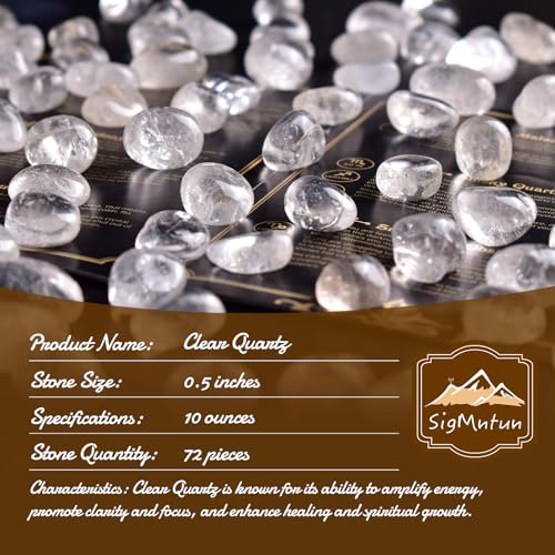 Image of Polished Clear Quartz Crystals - 72 Pcs, 0.5 inch 10 oz Handpicked Natural Tumbled Gemstones Rocks, Pebbles for Reiki, Chakra, Healing Home Decor