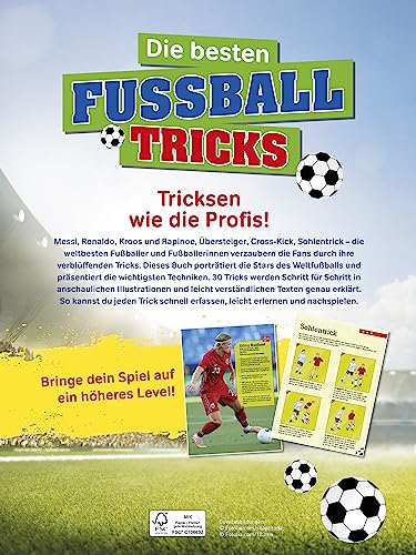 Die besten Fußballtricks I Fussball Buch für Kinder ab 7 Jahren: Mit Poster. Dribbeln, passen, schießen - Geschenk für Jungen + Mädchen (Fußball-Kids)