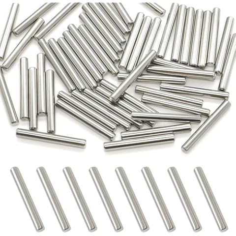 50 Pcs Stainless Steel Shelves Dowel Pins, Dowel Pin Hardware Shelf Support Pegs Pin Fastener (5mm x 40mm) Cover