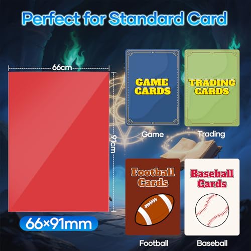 Image of 500 Counts Card Sleeves Toploaders for Trading Cards, Matte Card Sleeves Deck Card Protectors, Red Soft Sleeves Fit for MTG, Baseball Card,Sports Cards,Game Card(Red)