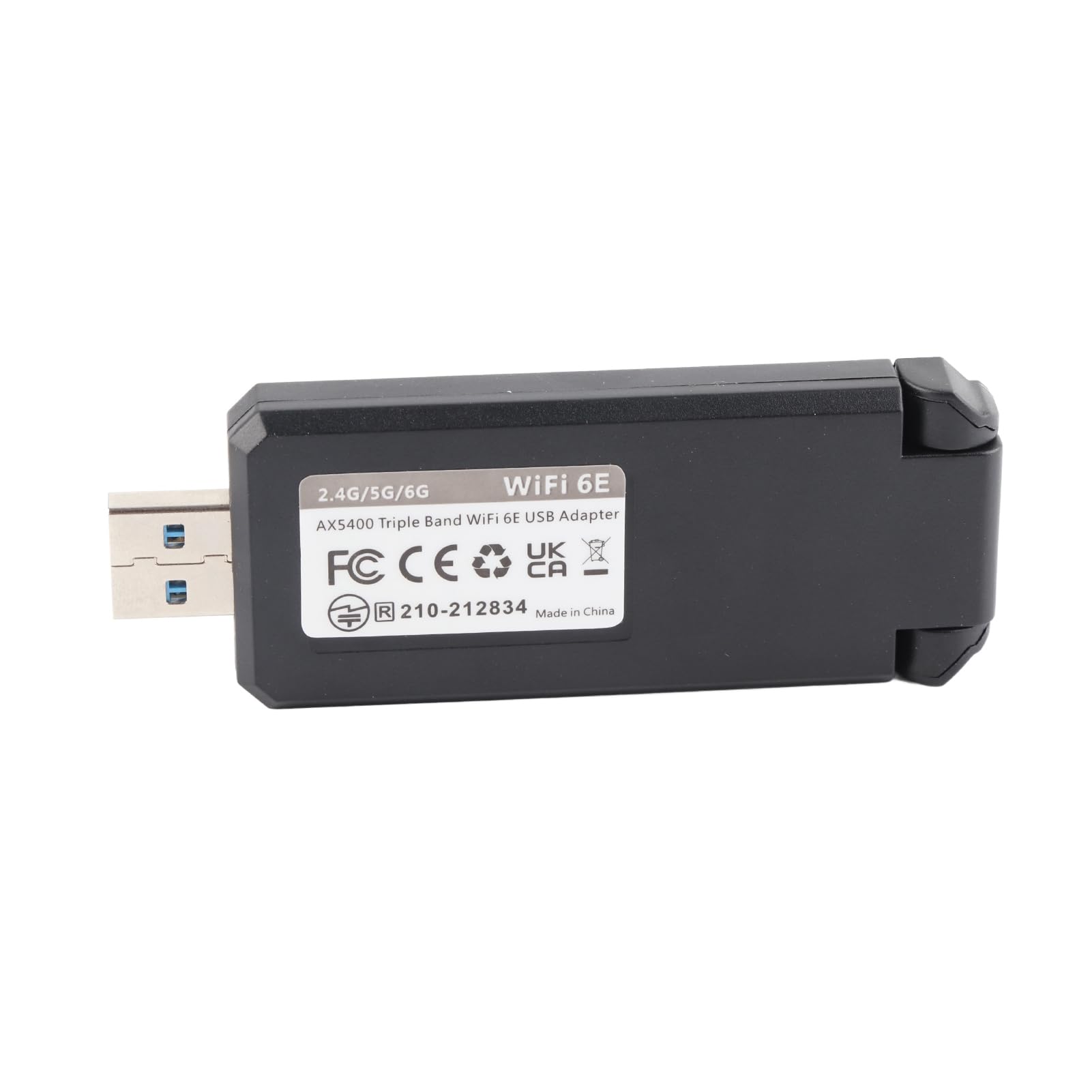 Eacam Adattatore di Rete WiFi 6E, Scheda di Rete USB 5400Mbps con Tripla Banda 2.4G 5G 6G per 10 11, Adattatore di Rete Wireless