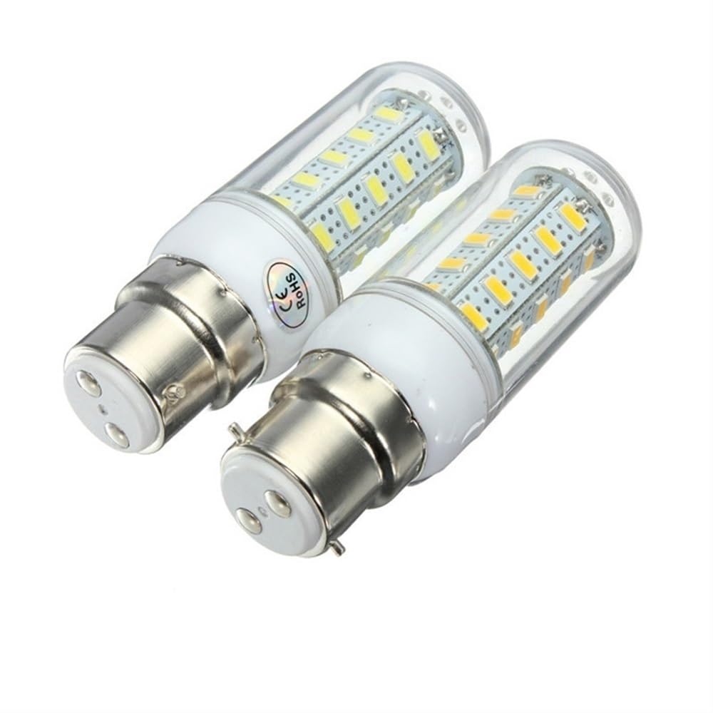 HHF Illuminazione domestica, Confezione da 25 Lampadine LED a Mais AC220V 5W 48LEDs-SMD5730 B22/GU10/E14/G9/E14 Lampada Faretto Domestico(Cold White,E27 48leds)