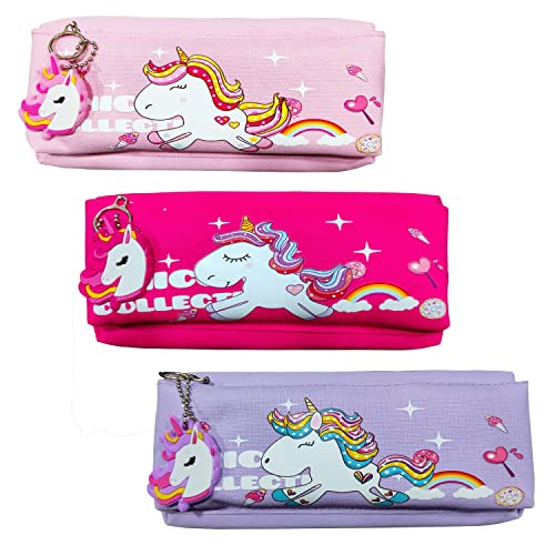 Image of Party Propz Polyester Pencil Pouch for Girls - Unicorn Pouch for Girls for Stationary Aesthetic Pencil Case for College Students School Stylish Cute Pouch for Boys Korean Bag (Assorted), Multicolor