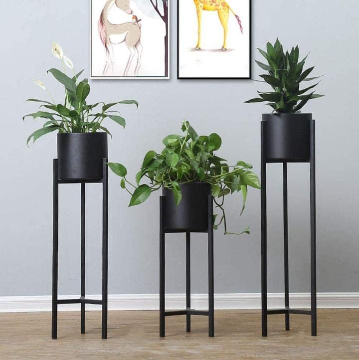 CROWN HANDICRAFTS Metal Pack of 3 Plant Stand with Metal Planters Pot Holder Flower Pot Indoor Outdoor ( Black Gold ) (BLACK SET OF 3) (B0C6VVVHB5) Amazon Price History, Amazon Price Tracker