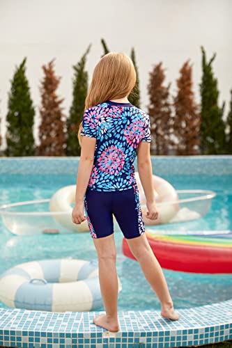Grace Karin Girls Rash Guard Swimwear Short Sleeve Two Piece Swimsuit Set For Beach Navy 8Y #TOP5