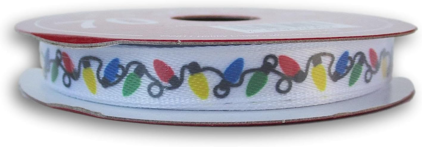 Christmas Lights Ribbon - 3/8 Inch x 30 Feet