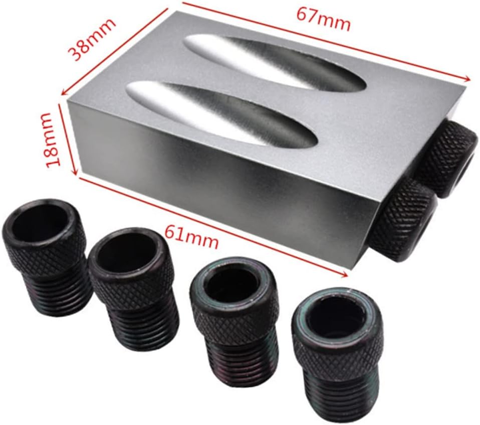 15 Degree Oblique Hole Locator Set for Woodworking 34Pcs Small Grey | Aluminum Alloy Build, Drill Bits and Adjustable Clip Included, Accurate Joint Creation, Invisible Screw Fit