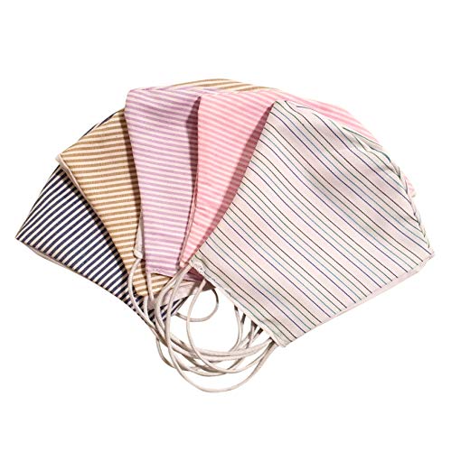 Kit 5 Máscara dupla face 100% algodão 80 lavagens - Sortidas