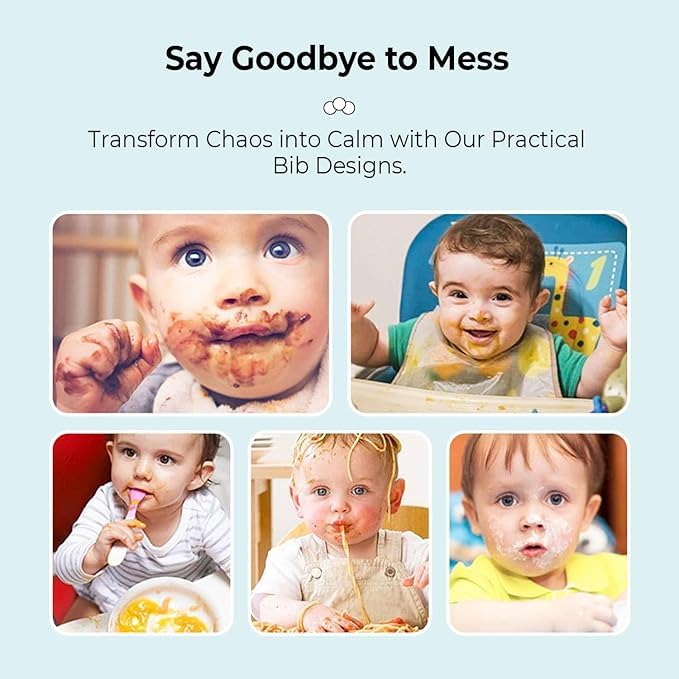 Image of StarAndDaisy Reusable Silicone Bib for Baby with Adjustable Buttons for Mess-Free Feeding