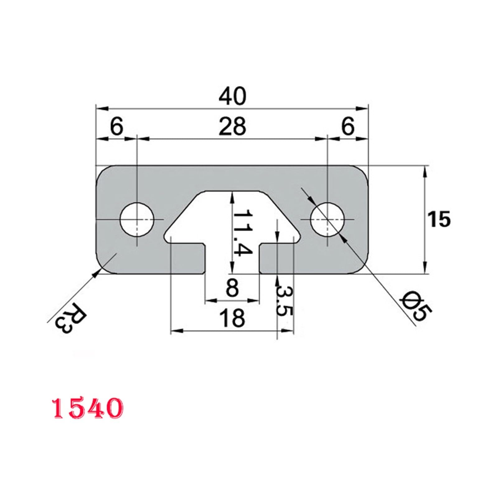 GTPBAO Profilo in alluminio 1540 con scanalatura a V, standard europeo, 15x40 mm, estrusione anodizzata, for telaio di mobili, rastrelliera for acquari Binario estruso(700mm)