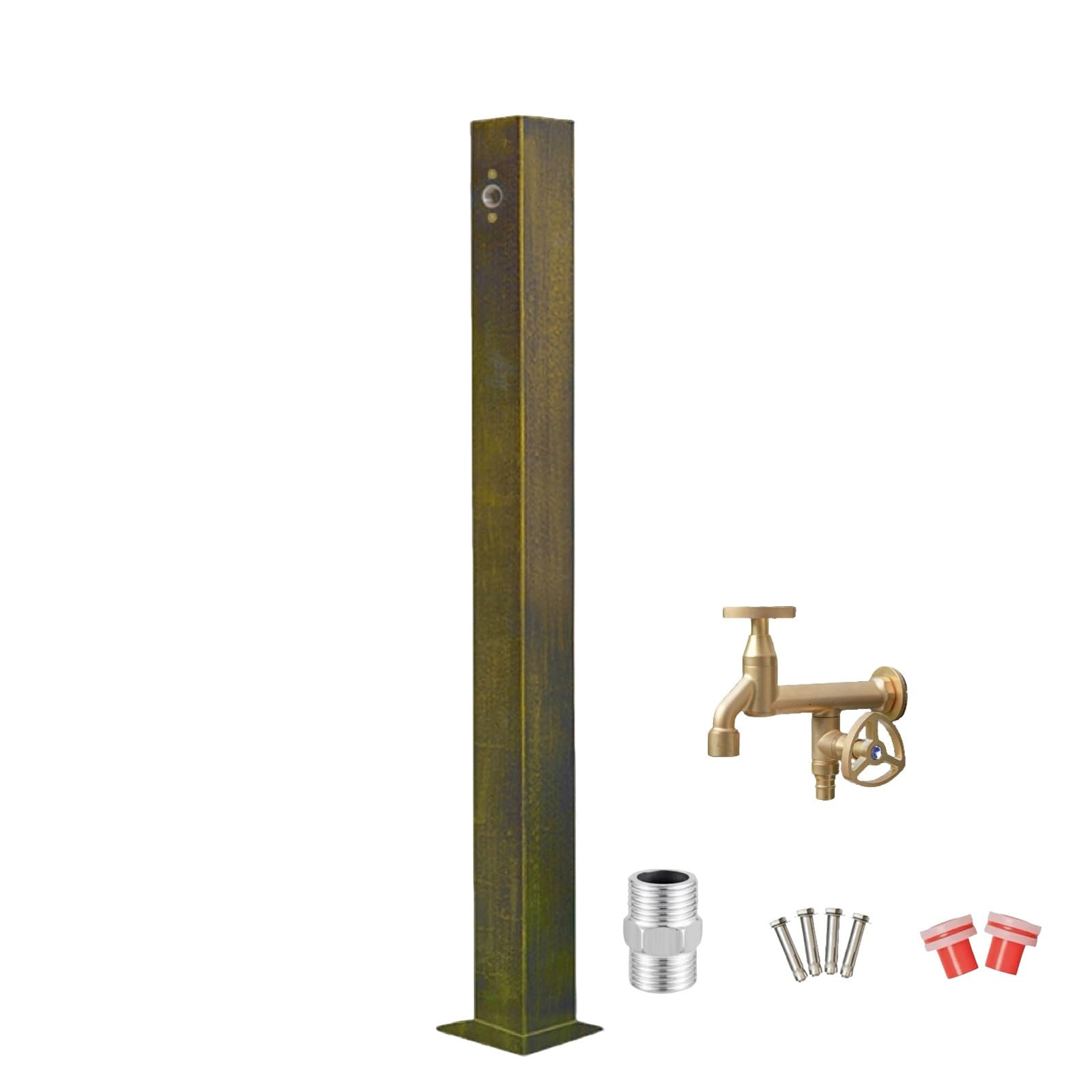 Wtjdccy One Color Outdoor Water Faucet, Stainless Steel Garden Water Column With Faucet, Support Side Inlet And Bottom Inlet, Suitable For Garden Irrigation And Washing(80Cm/31In)
