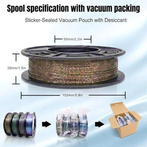 Image of Galaxy PLA Filament 1.75mm, Multi Color Glitter, 4 Pack