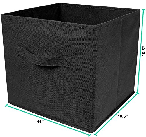 Greenco Foldable Storage Cubes Non-Woven Fabric -6 Pack-(Black) #TOP2