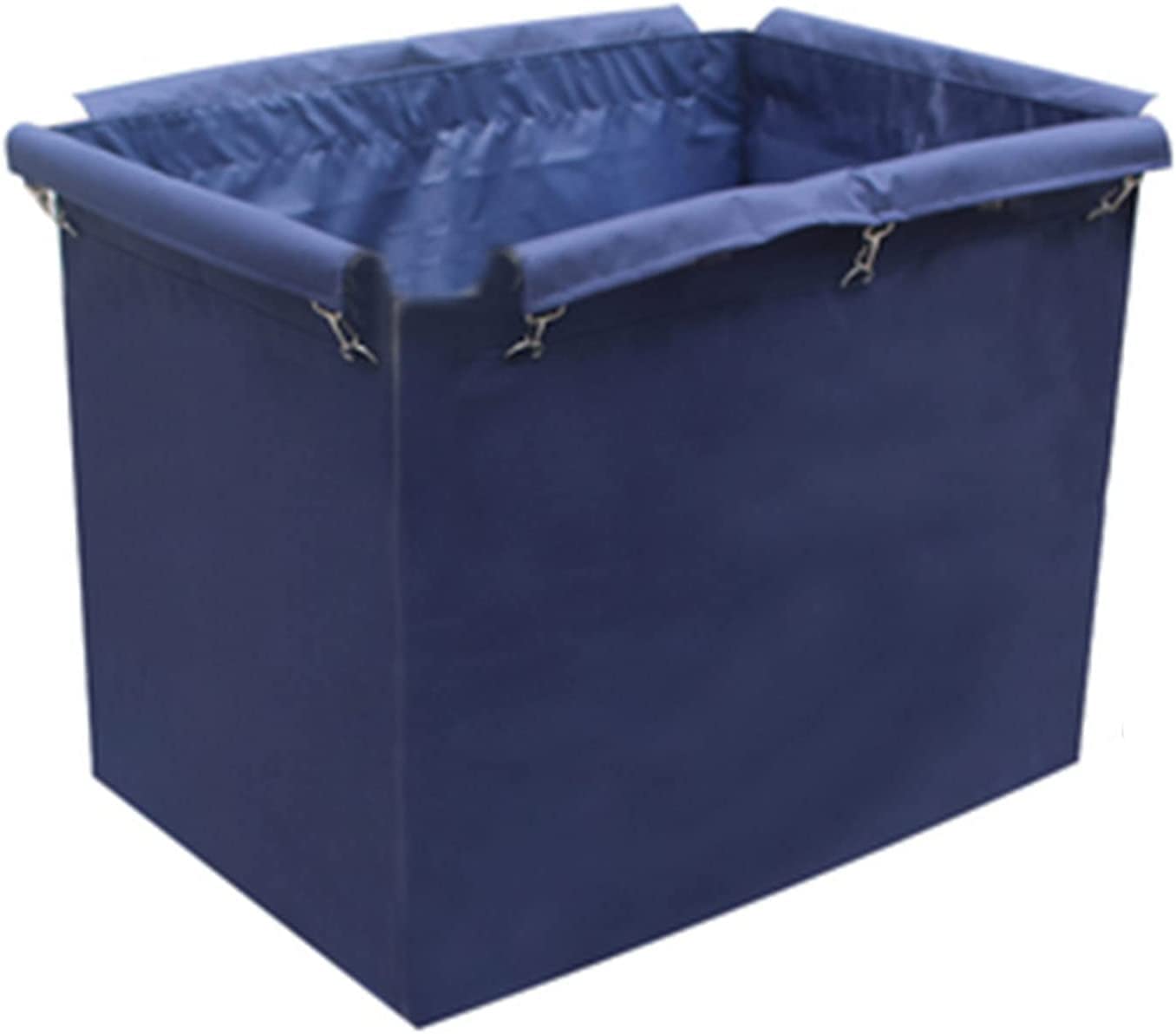 Ersatz-Wäschewagentasche, wasserdichte, verdickte, kommerzielle Reinigungswagentasche mit hoher Kapazität, 83 x 53 x 63 cm (rechteckig Blau)