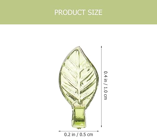 Miniatura 6 de SEWACC 100 dijes acrílicos de hojas verdes transparentes para manualidades, pulseras, collares, aretes, manualidades, fabricación de joyas,