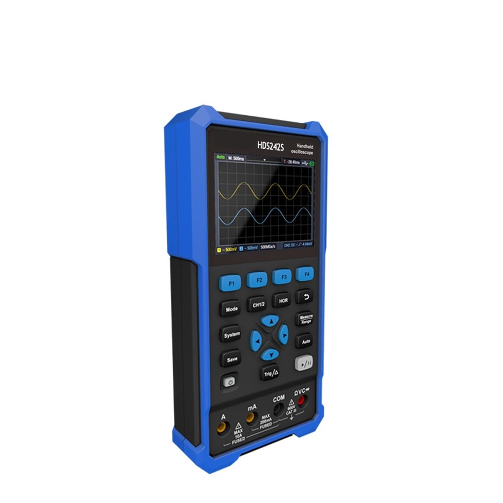 Oscilloscopio digitale, 3 in 1 oscilloscopio digitale multimetro generatore di forme d'onda 100 MHz 500 MSa/s 20000 conteggi per il settore della manutenzione e dell'istruzion(HDS242)