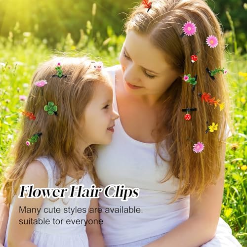 Ouligay 30 pinzas de cabello con diseño de plantas miniatura 7