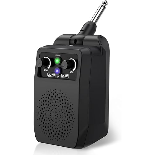 JOYO Mini Guitar Amp 5W Portable - Rechargeable Bluetooth Combo Amplifier with Built-in Effects (Clean, Overdrive, Distortion, Reverb) Compact Practice Amp for Electric Guitar Plug in, Black (JA-05G)