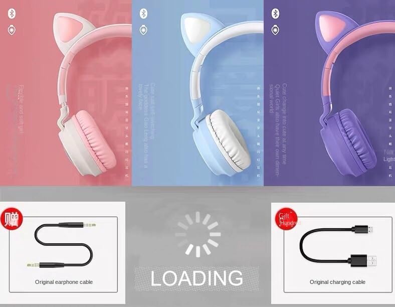 BT028C headphones in various colors with included cables