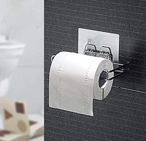 K.K. VillA Stainless Steel No Drill Self Adhesive Toilet Paper Holder/Tissue Paper Roll Holder/Bathroom Rack for Kitchen/Towel Holder (Image - 3)