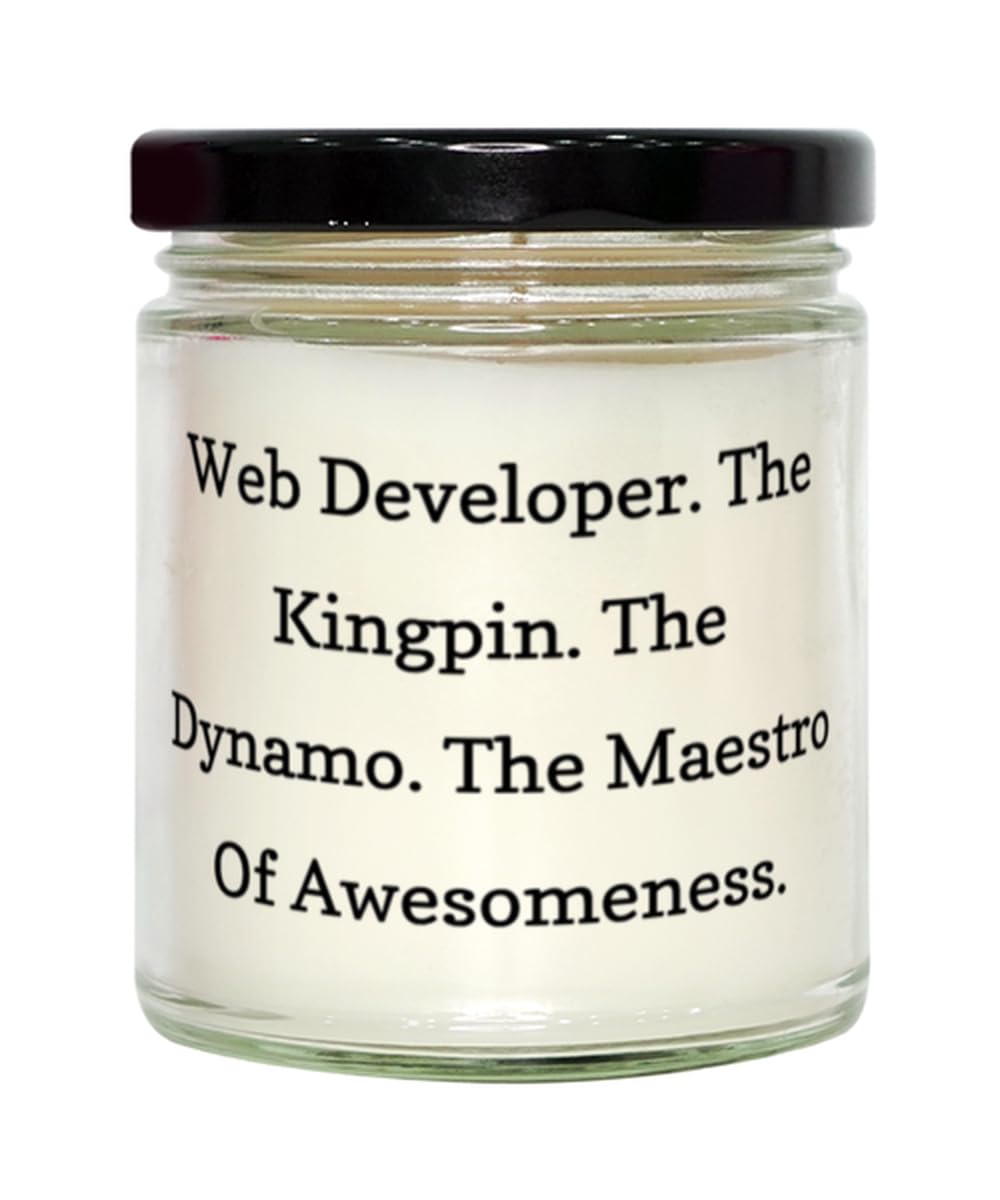 Funny Web developer Gifts, Web Developer. The Kingpin. The Dynamo. The, Web developer Scent Candle From Boss, For Colleagues