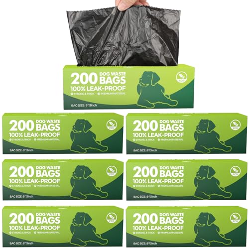 Sherr 6 Boxes Dog Poop Bags Bulk Leak Proof Dog Waste Bags Doggy Poop Bags Pet Waste Bags for Puppy...