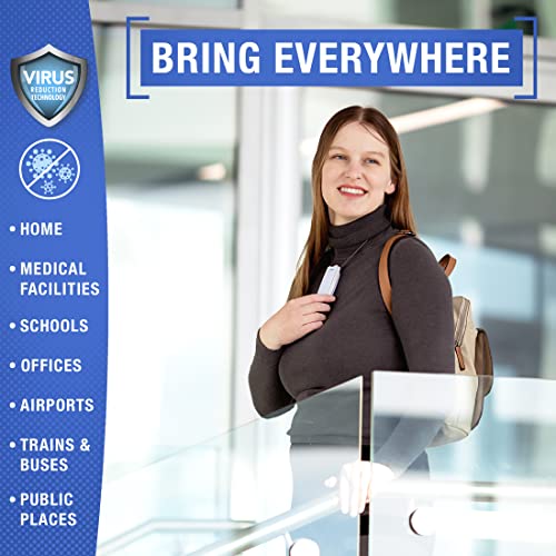 Airtamer A310 Rechargeable Personal Air Purifier, Proven Performance, Virus And Pollutant Tested*, White With Leather Travel Case #TOP2