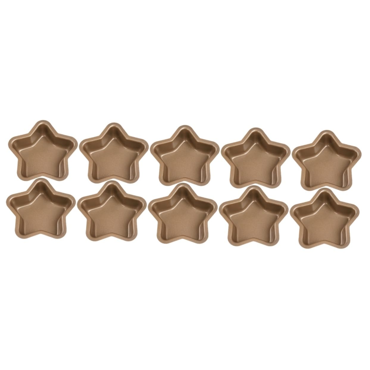 TOPBATHY 10pièces Moule à Gâteau Étoile Doré Antiadhésif Lot Pour Pâtisserie Et Décoration De Desserts
