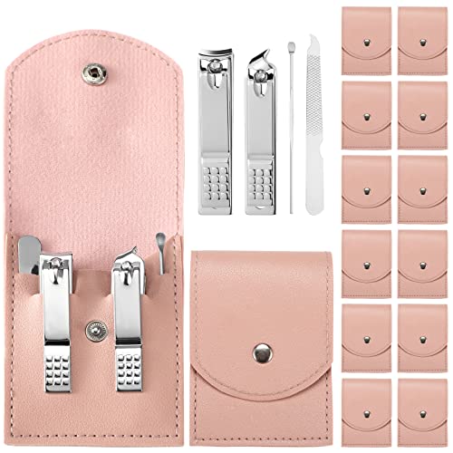 Geosar Juego de 12 juegos de manicura, cortaúñas, pedicura, kit de pedicura profesional de acero inoxidable, kit de aseo de uñas, herramientas de cuidado de uñas con lujoso estuche de viaje para el