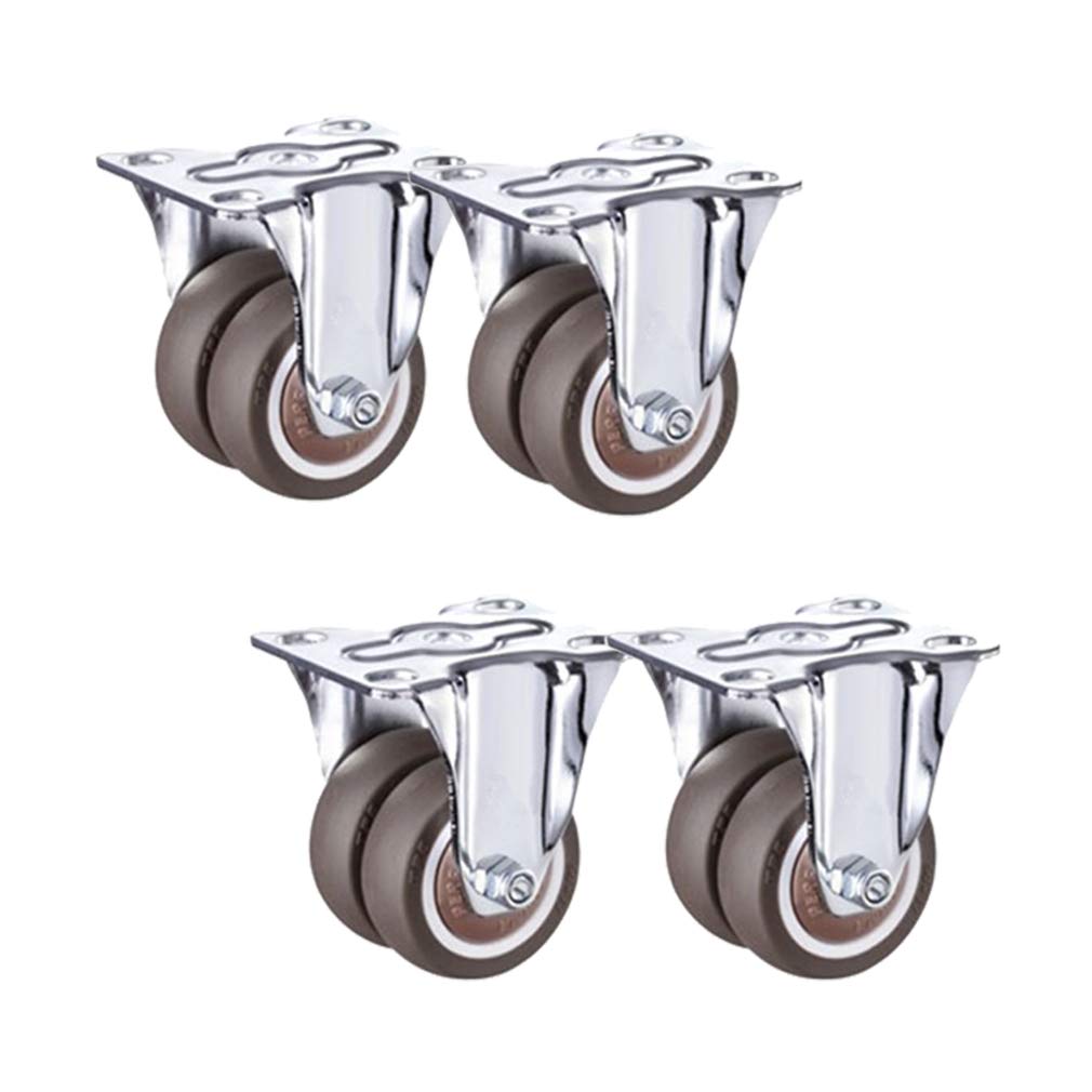 GYRAZXS 4 Pack 2 Inch Swivel Caster Wheels with Brake Quiet Rubber Furniture Casters for Office Chairs Coffee Tables Trolleys and Easy to Install