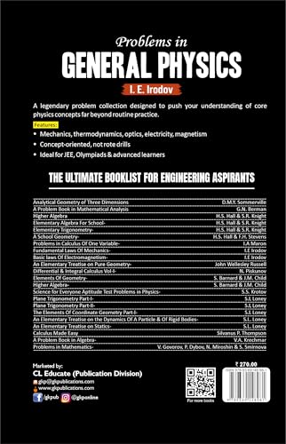 Image of Problems in General Physics by I.E. Irodov | GKP Classic Text Series | Advanced Physics Problem Bank for IIT JEE, NEET, GATE, Engineering & Physics Olympiad Exam Preparation