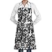 Drempad Delantal Fashion Cats and Dogs in Glasses Pattern Adjustable Cooking Kitchen Aprons with Front Pocket for Men Women
