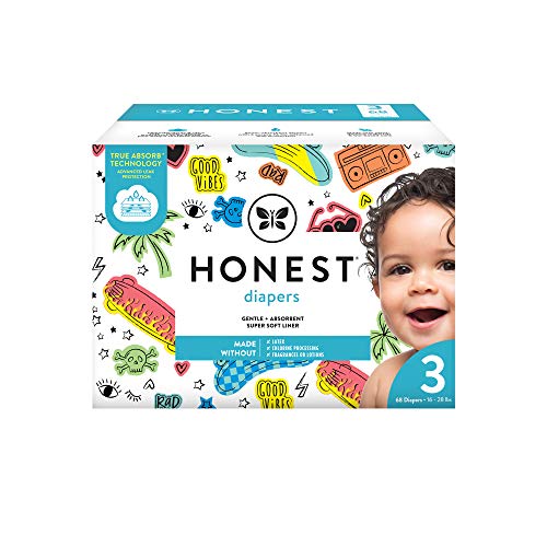 The Honest Company The Honest Company Club Box Diapers with Trueabsorb Technology, Good Vibes Only, Size 3, 68 Count