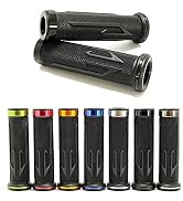 Powersports Handlebar Grips 7/8 (22mm) Non-slip Hand Grips for all motorcycles Cruisers Choppers Street Harley – Billet Aluminum All Black Finish
