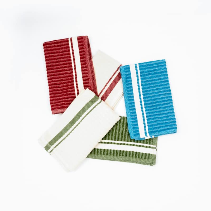 The Hive Cotton Dish/Kitchen Towels Set of 5, Small, Super Absorbent and Soft Multi Color Waffle Napkins (Set of 5, 30x50 Cms)| (I'm Edgy)