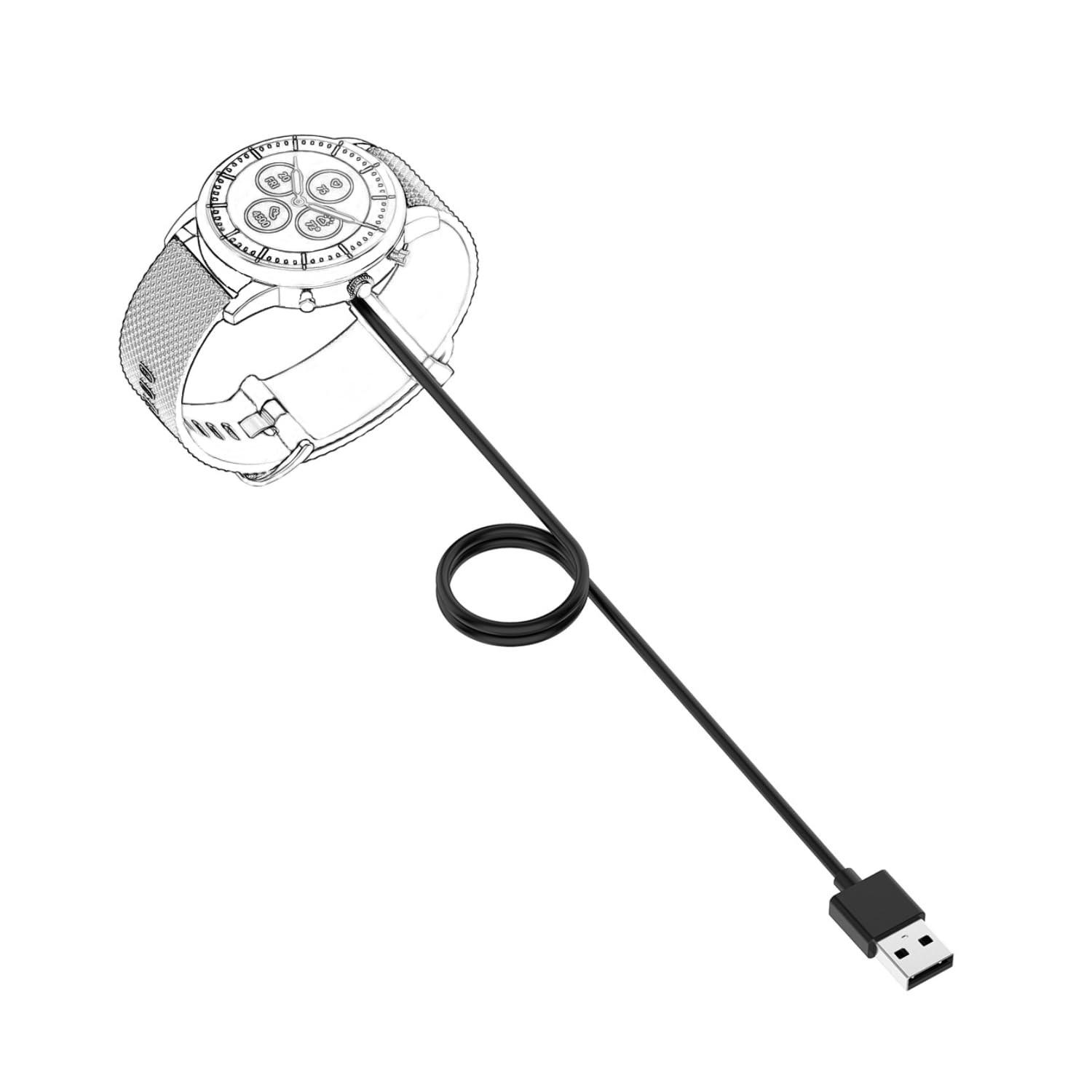 Hauteook vervangende dock lader geschikt voor Fossil Hybrid Smartwatch HR smartwatch, USB oplaaddock kabel