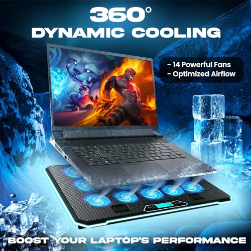 KLIM V14 Gaming Laptop Cooling Pad with 14 Fans + Gaming Laptop Cooler + Stable RGB Laptop Stand with Fan + Compatible up to 17 Inches + 2 USB... - Image 2