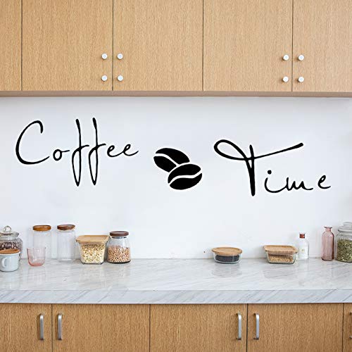 Cunya 2 Sets Kitchen Wall Decor Stickers, Cups Coffee Time Quotes Decals With Beans Mural, Peel And Stick Wallpaper, Diy Removable Wall Art Decals Mural Posters Home Decor #TOP2
