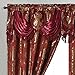 GOHD Luxe Love. Jacquard Window Curtain Panel Drape with Attached Fancy Valance. 2pcs Set. (Wine, 54