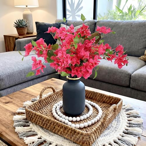 Image of Decor & More 2 PCS Artificial Flowers Bunch - Realistic Silk Bougainvillea Long Stem Artificial Flower Bunch Without Pot | Artificial Flower for Decoration | (Without Pot)