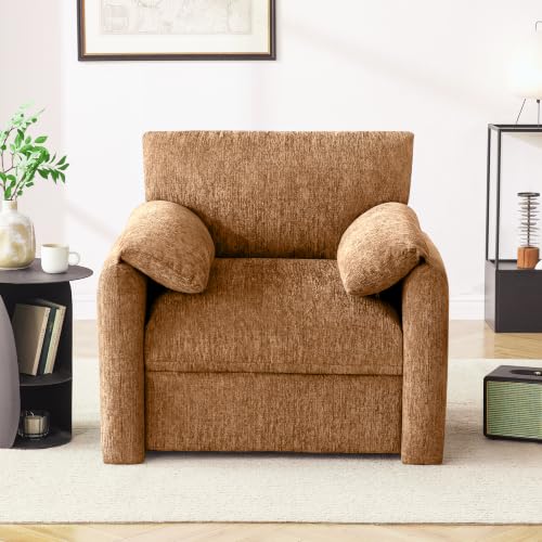 Image of Howjoe 2 Pack Oversized Accent Chair for Living Room, Rustic Broning