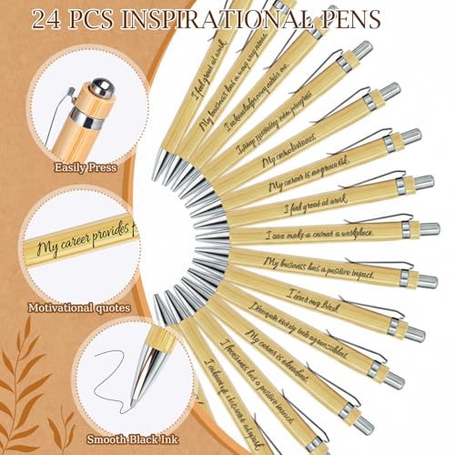 Image of Mooliwe 48 Pcs Positive Affirmation Gift Set Gratitude Notebooks with Pens Small Bags Motivational Encouragement Notepads Daily Affirmations Journal for Women Stress Relief Self Care (Career)