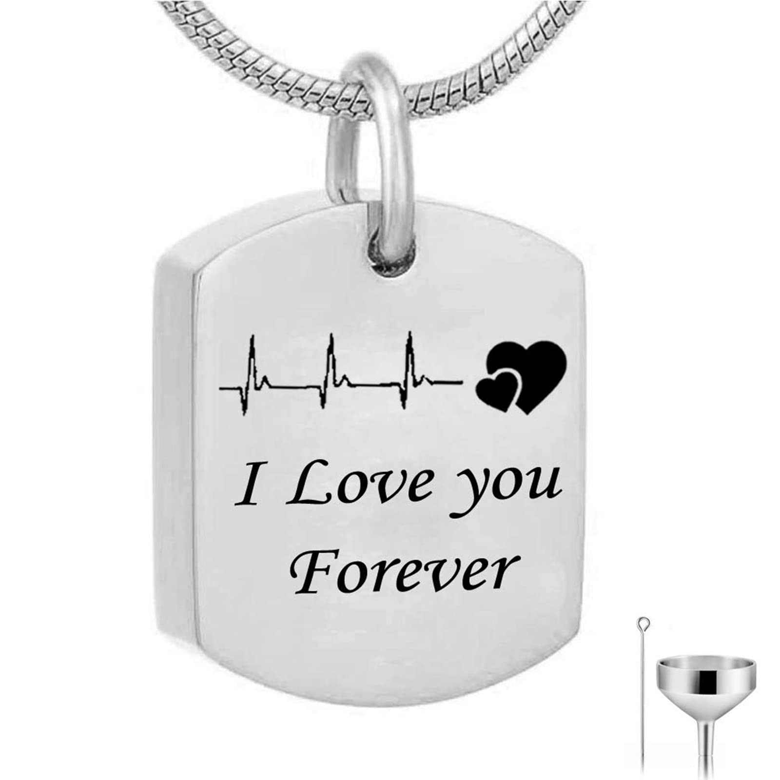Collier urne acier inoxydable médaillon commémoratif personnalisable