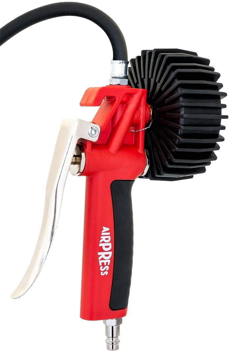 Testeur de pression des pneumatiques pistolet calibré 10 bar Pistolet POWAIR0102 Gonfleur à pneus Manomètre pneus Wika Manomètre
