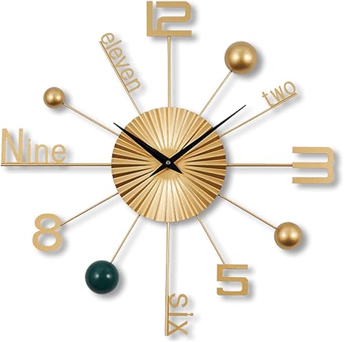 Reloj de pared moderno reloj de pared plisado ondulado diseño de cara reloj creativo de metal decorativo silencioso sin tictac funciona con pilas