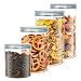 Produktbild LG Luxury & Grace Set 4 Vorratsdosen Lebensmittelechten Polyethylen-Gläsern 0,70L - 1,1L - 1,3L - 1,5L. Kunststoffgläser mit Aluminium-Schraubdeckeln. BPA-frei.