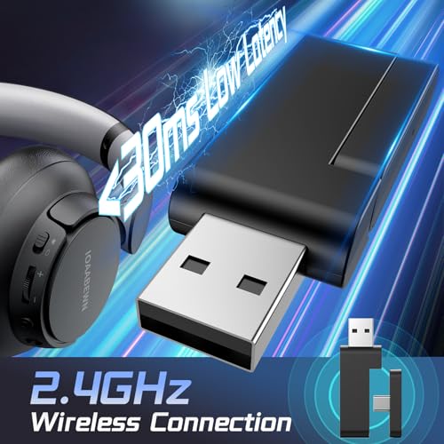 image for IOAABEWN Wireless Gaming Headset for PS5 PS4, 2.4GHz/ 55H Battery Gami