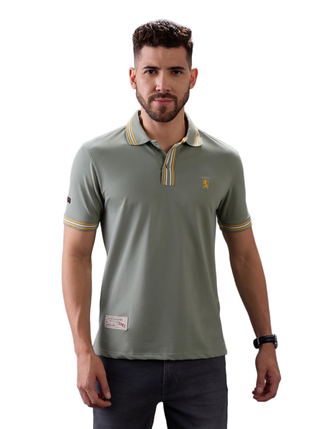 giordano Men's Cotton Solid Premium Polo T-Shirt - Slim Fit, Polo Collar, Chest Embroidered Brand Logo, Short Sleeves, Contrast Tipping | GMPLO210990-picture-25