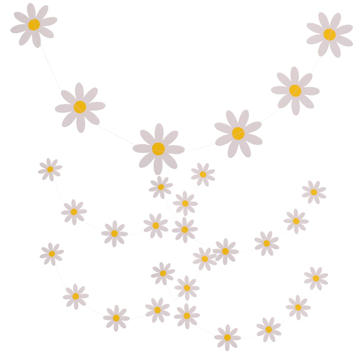 TOYANDONA 15piezas Banderín Decorativo De Margaritas Para Cumpleaños De Guirnalda Floral Para Fiestas Infantiles y Shower Para Decoración De Interiores y Fondos De Fotos